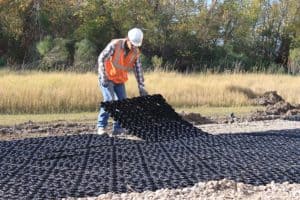 unfilled permeable pavement, commercial parking lot, commercial permeable pavement, commercial permeable pavers, pervious cover, stormwater management,