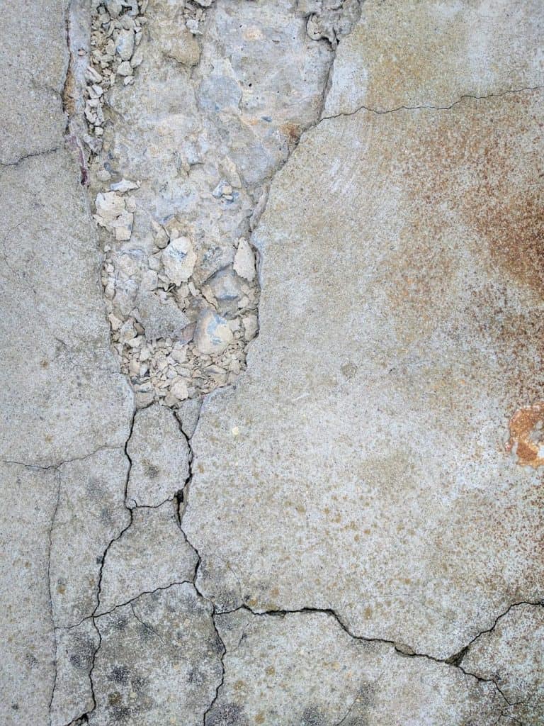 cracked concrete slab