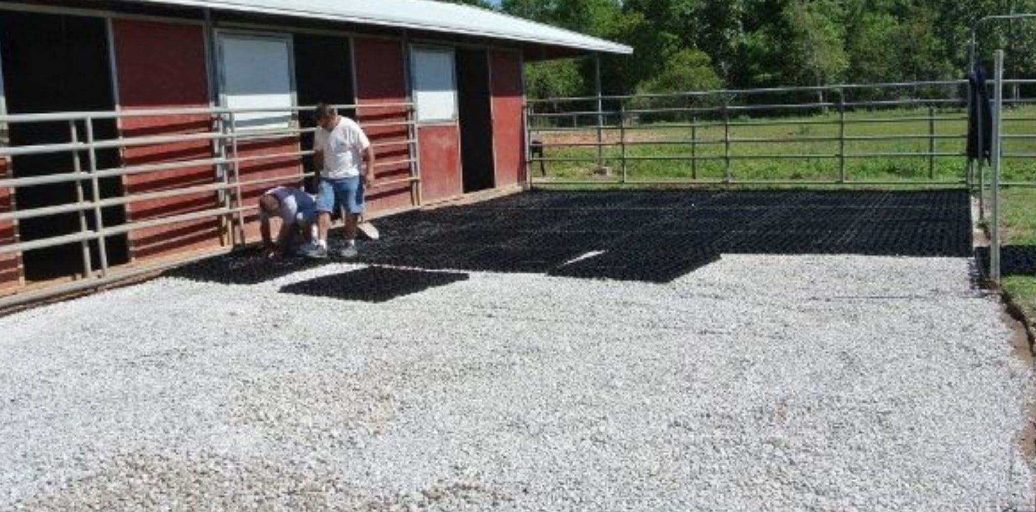 TRUEGRID Permeable Plastic Pavers Are Perfect for Horse Barns