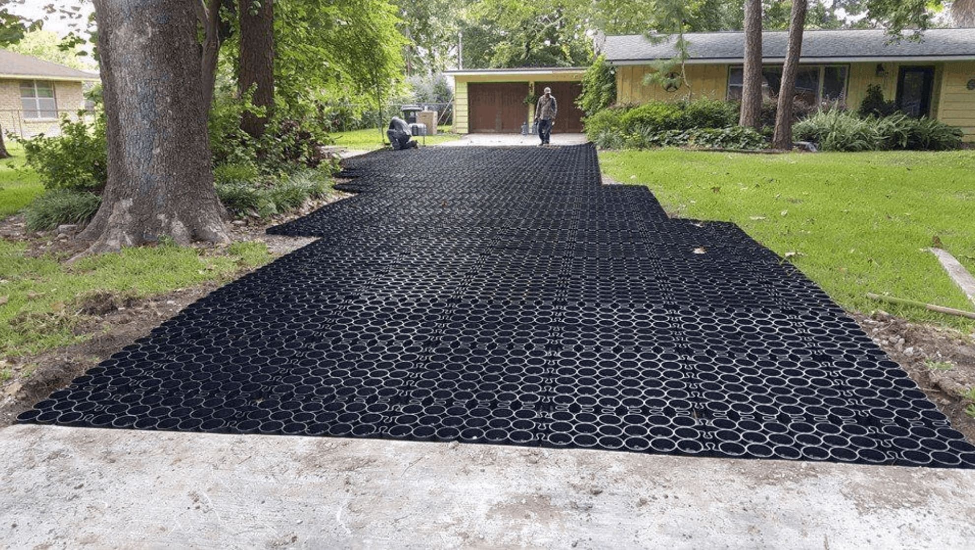 Plastic Pavers with Gravel