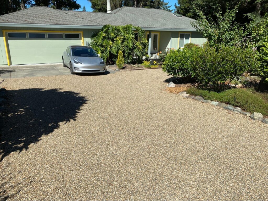 Driveway using modern driveway pavers