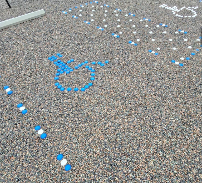 Well identified permeable pavement accessible parking spaces